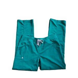 FIGS Technical Collection Straight Leg Scrub Pants Green & Gray Women's SZ L